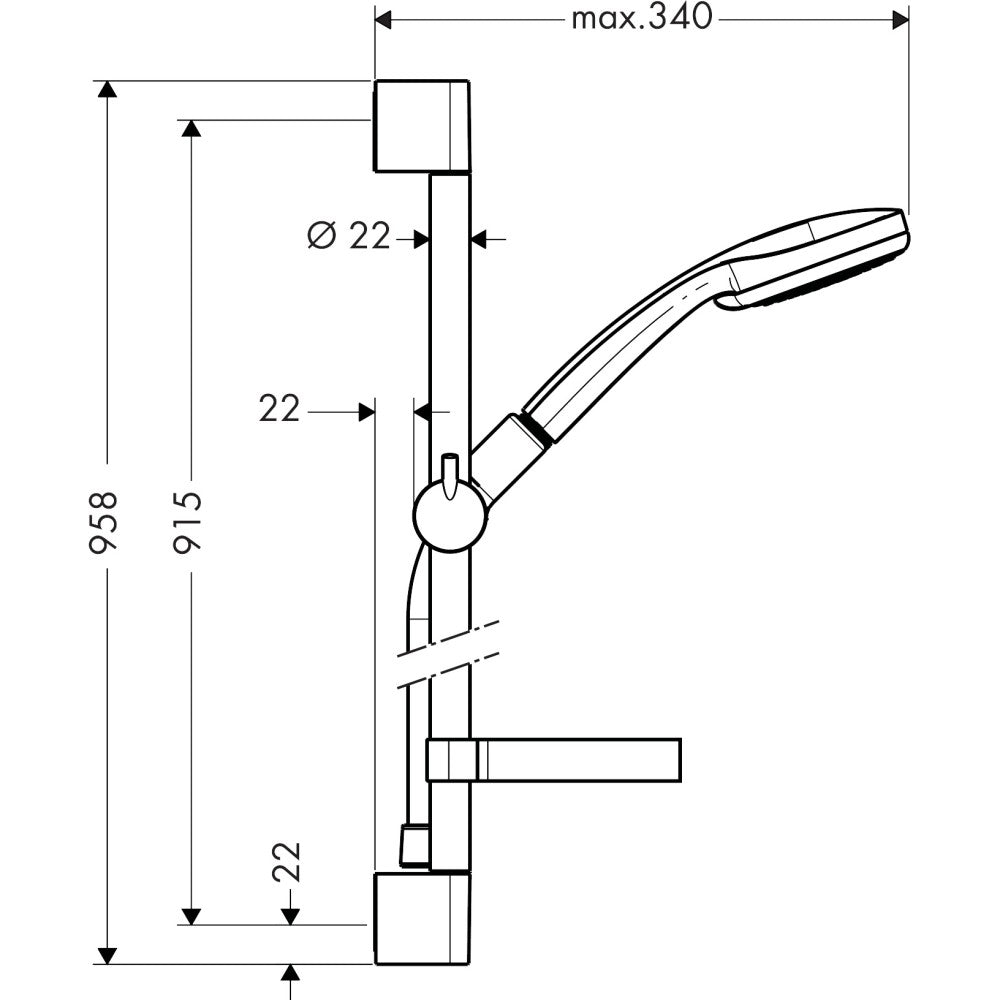 Hansgrohe Croma 100 Vario/Unica C Set dus cu bara 90 cm