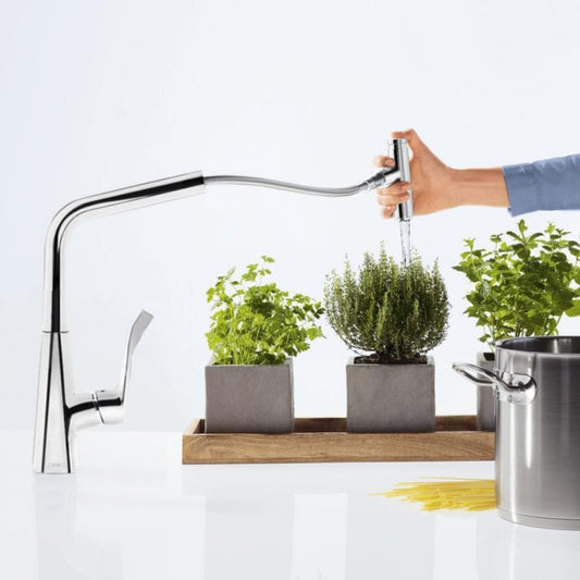 Hansgrohe Select 240 Baterie chiuveta bucatarie monocomanda cu dus extractibil, crom
