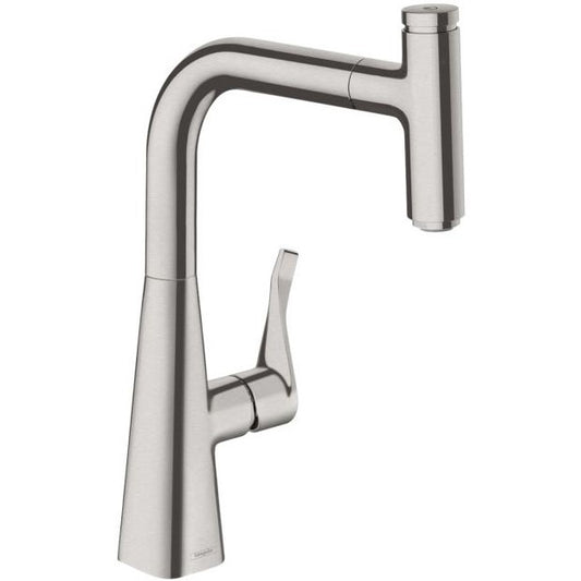 Hansgrohe Select 240 Baterie chiuveta bucatarie monocomanda cu dus extractibil, aspect inox
