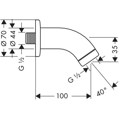 Brat dus fix Hansgrohe 10 cm, crom