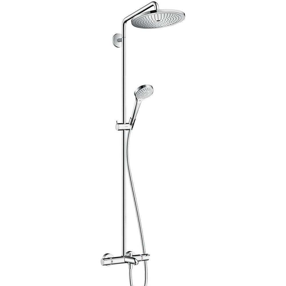 Coloana dus cu baterie si termostat Hansgrohe Croma Select 280 Air 1jet, cu pipa cada