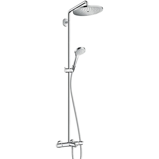 Coloana dus cu baterie si termostat Hansgrohe Croma Select 280 Air 1jet, cu pipa cada