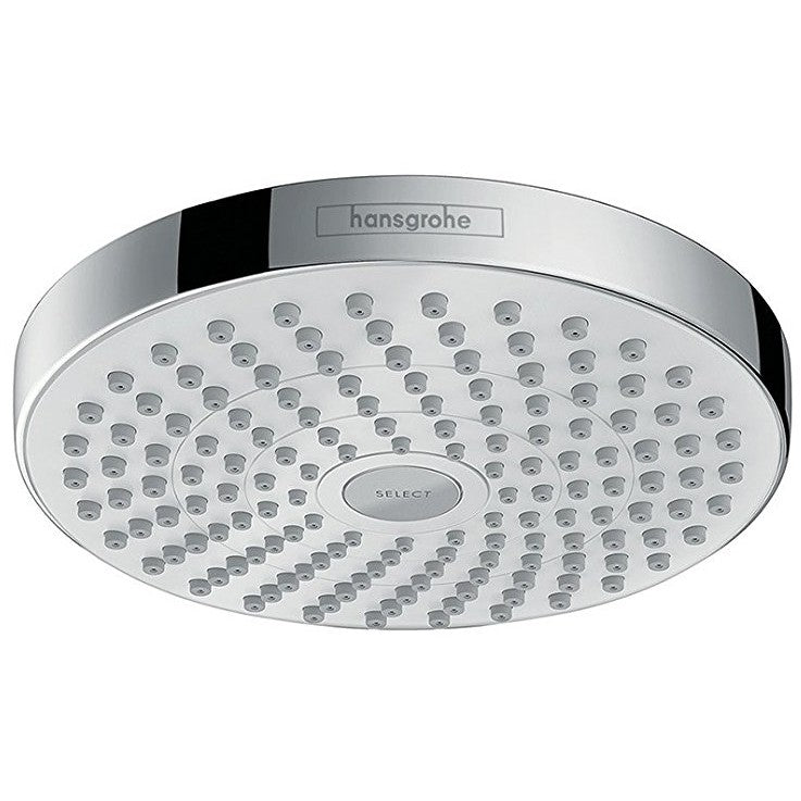 Palarie dus fix Hansgrohe Croma Select E 180 2jet, rotund Ø18 cm, alb/crom