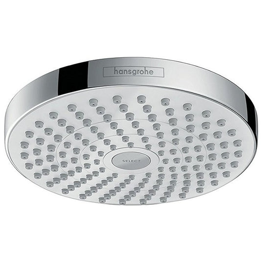Palarie dus fix Hansgrohe Croma Select E 180 2jet, rotund Ø18 cm, alb/crom