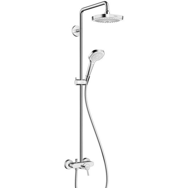 Coloana dus cu baterie fara termostat Hansgrohe Croma Select E 180 2jet, alb/crom
