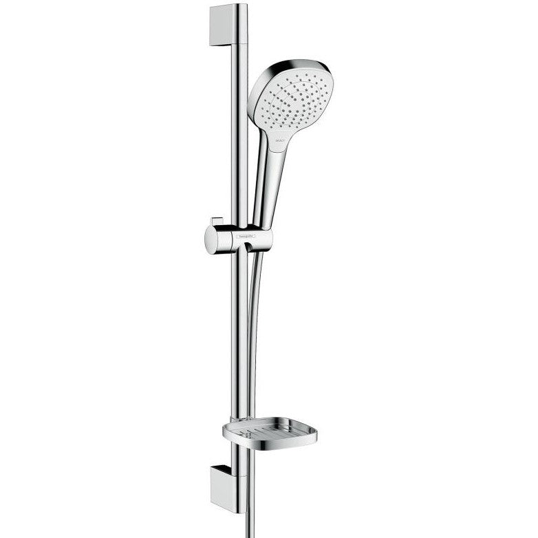 Hansgrohe Croma Select E Vario Set dus cu bara 65 cm si savoniera, alb/crom