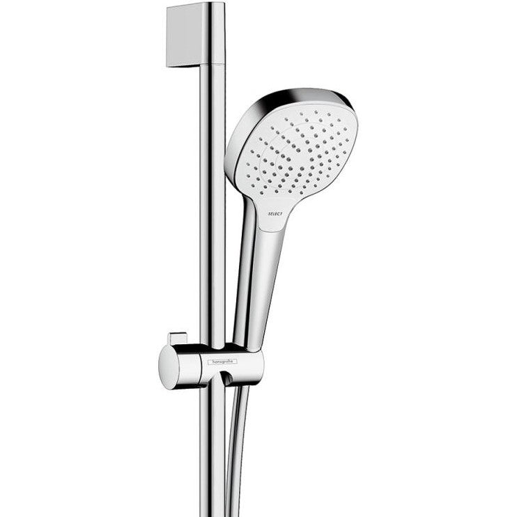 Hansgrohe Croma Select E Vario Baterie dus cu bara 90 cm cu termostat, alb/crom