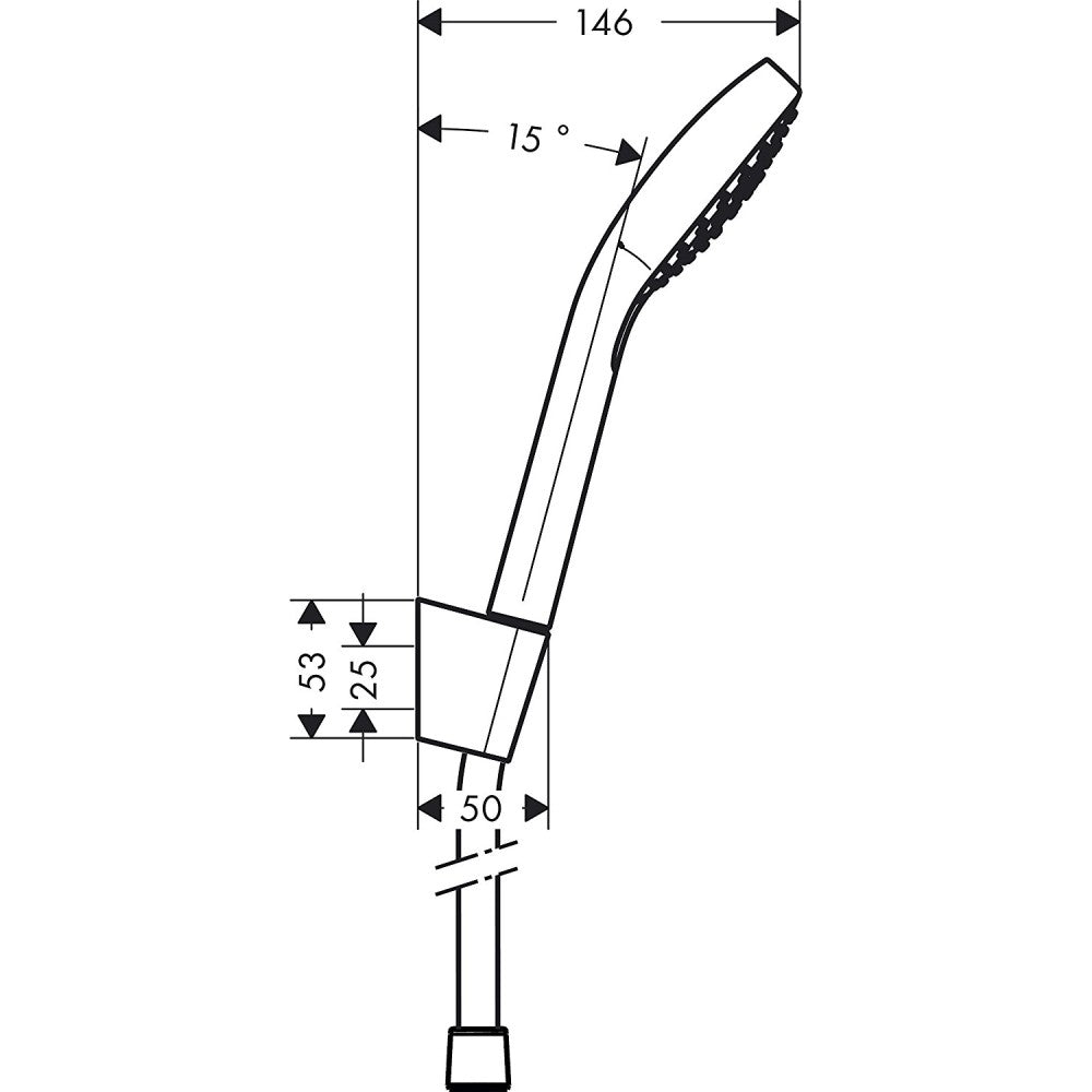 Hansgrohe Croma Select S Vario Porter Set dus cu suport, furtun 160 cm, alb/crom