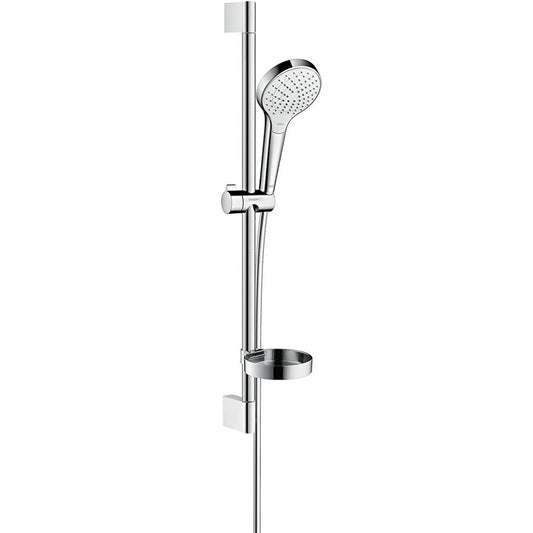 Hansgrohe Croma Select S Vario Set dus cu bara 65 cm cu savoniera, alb/crom