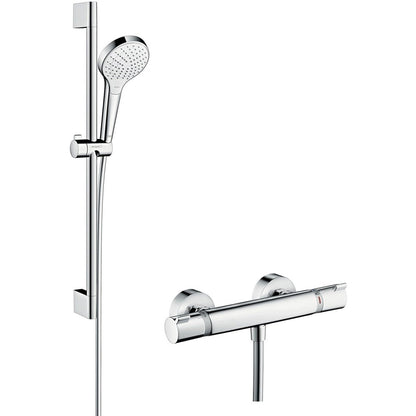 Hansgrohe Croma Select S Vario Baterie dus cu bara 65 cm cu termostat, alb/crom