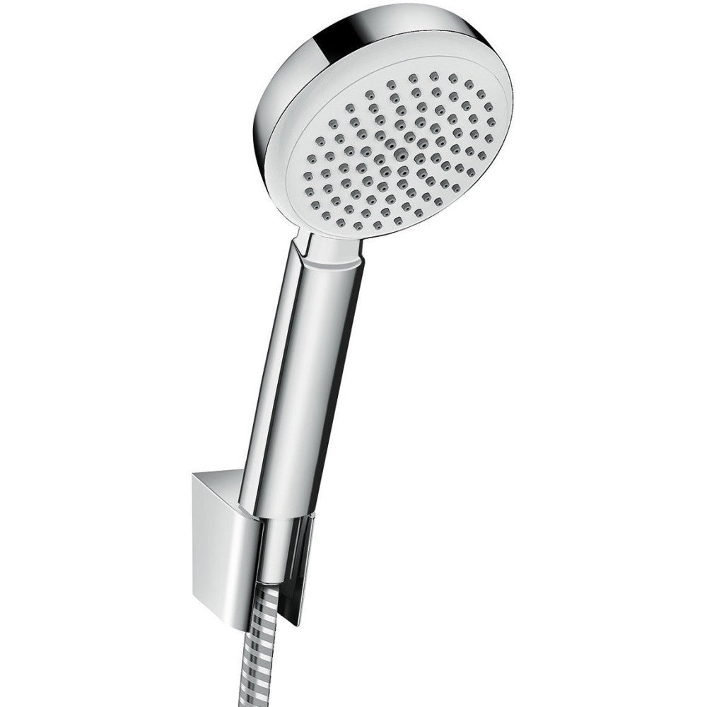 Hansgrohe Crometta 100 1jet Porter Set dus cu suport, furtun 125 cm, alb/crom