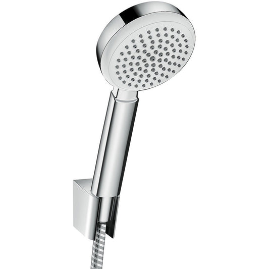 Hansgrohe Crometta 100 1jet Porter Set dus cu suport, furtun 125 cm, alb/crom