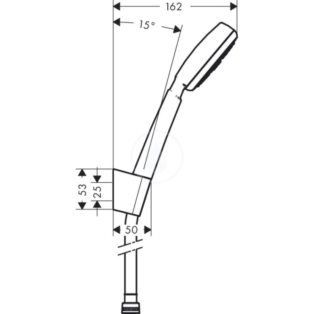 Hansgrohe Crometta 100 1jet Porter Set dus cu suport, furtun 160 cm, alb/crom