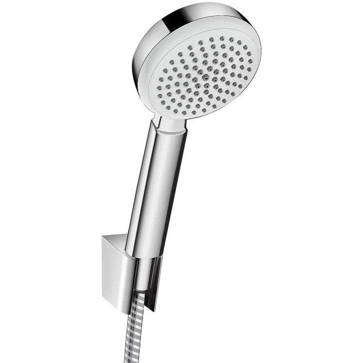 Hansgrohe Crometta 100 1jet Porter Set dus cu suport, furtun 160 cm, alb/crom