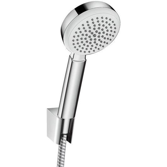 Hansgrohe Crometta 100 1jet Porter Set dus cu suport, furtun 160 cm, alb/crom