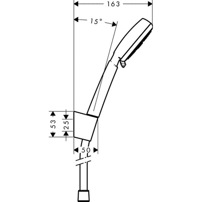 Hansgrohe Crometta 100 Vario Porter Set dus cu suport, furtun 125 cm, alb/crom