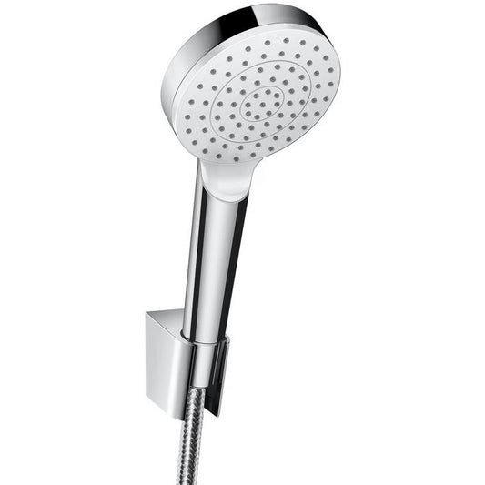 Hansgrohe Crometta 1jet Porter Set dus cu suport, furtun 125 cm, alb/crom