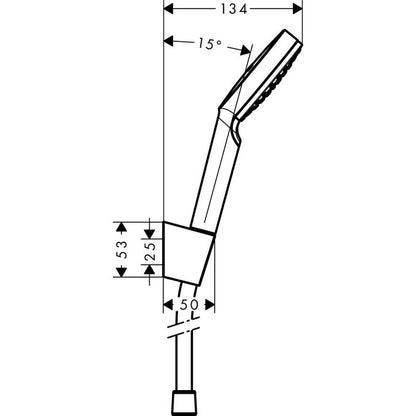 Hansgrohe Crometta 1jet Porter Set dus cu suport, furtun 160 cm, alb/crom