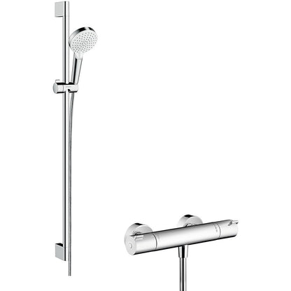 Hansgrohe Ecostat 1001 CL/Crometta Vario Baterie dus cu bara 90 cm, cu termostat, alb/crom