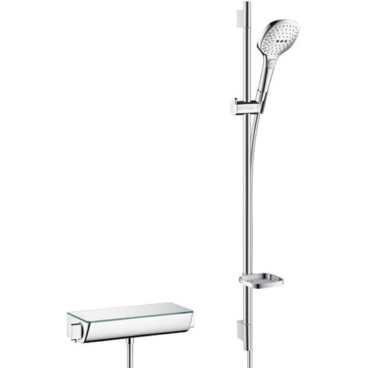 Hansgrohe Ecostat Select/Raindance Select E 120 3jet Baterie dus cu bara 90 cm cu termostat, alb/crom