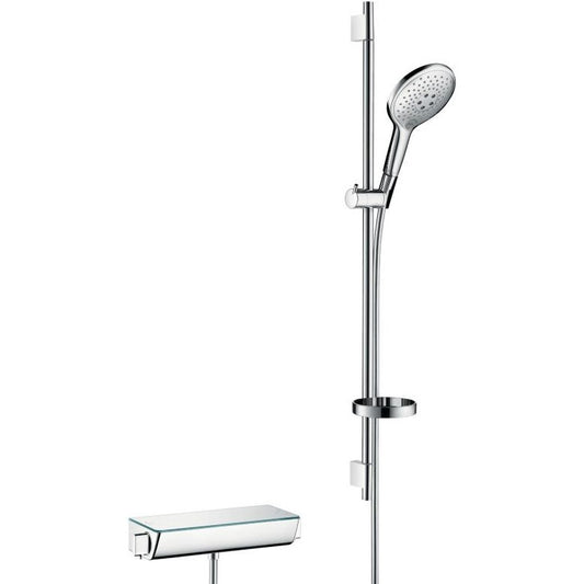 Hansgrohe Ecostat Select/Raindance Select S 150 3jet Baterie dus cu bara 90 cm cu termostat, alb/crom