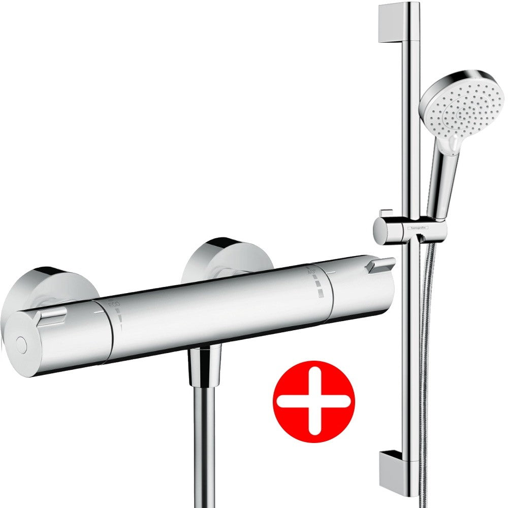 Hansgrohe Ecostat Set Promo Baterie dus cu termostat si set de dus cu bara 65 cm