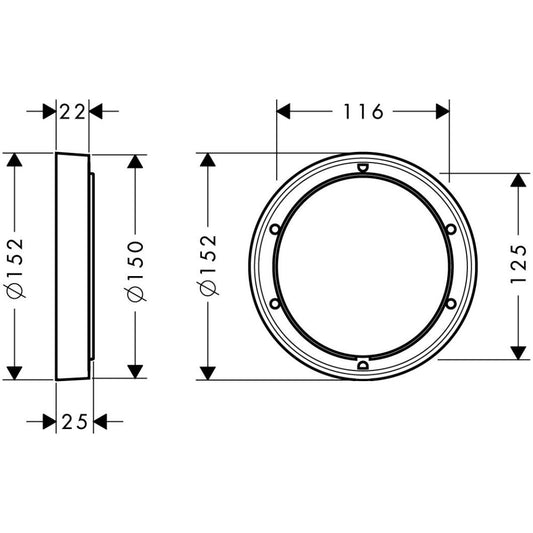 Hansgrohe Element extensie Ø150 mm