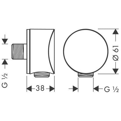 Hansgrohe Fixfit S Cot de iesire ½' cu protectie antireflux