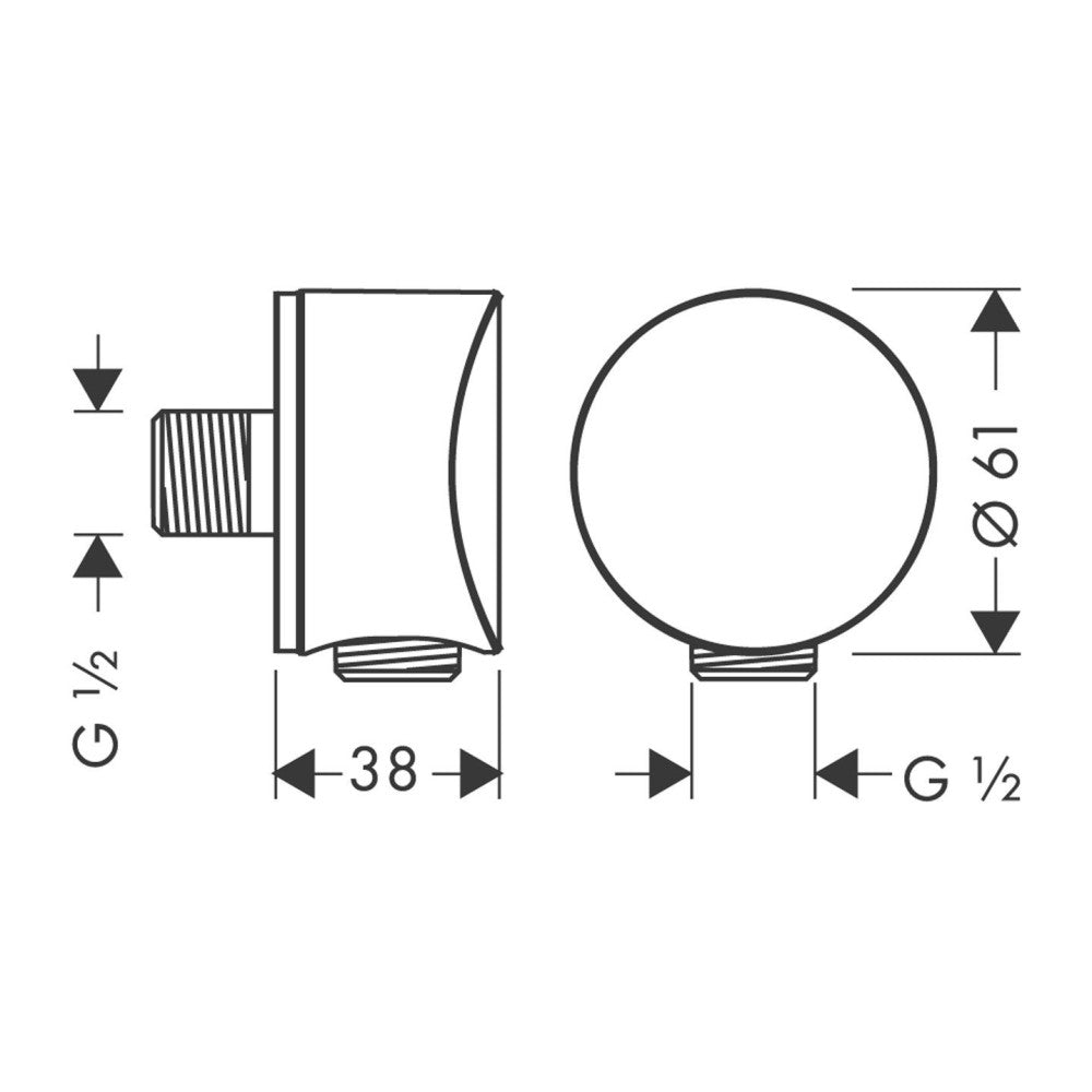 Hansgrohe Fixfit S Cot de iesire ½' cu protectie antireflux si racord sintetic