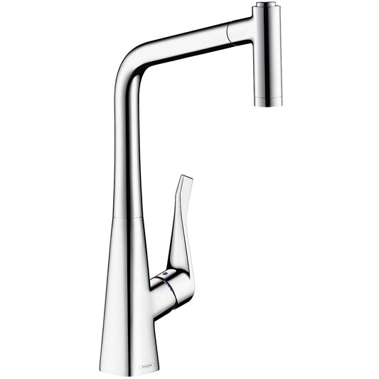 Hansgrohe Metris 320 Baterie chiuveta bucatarie monocomanda cu dus extractibil, crom