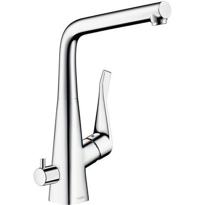 Hansgrohe Metris Baterie chiuveta bucatarie monocomanda cu supapa de inchidere, crom