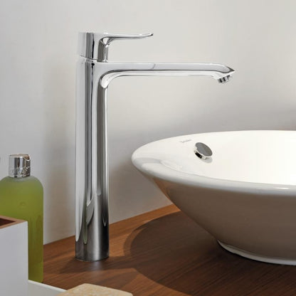 Baterie lavoar pe blat Hansgrohe Metris, H32 cm, fara ventil