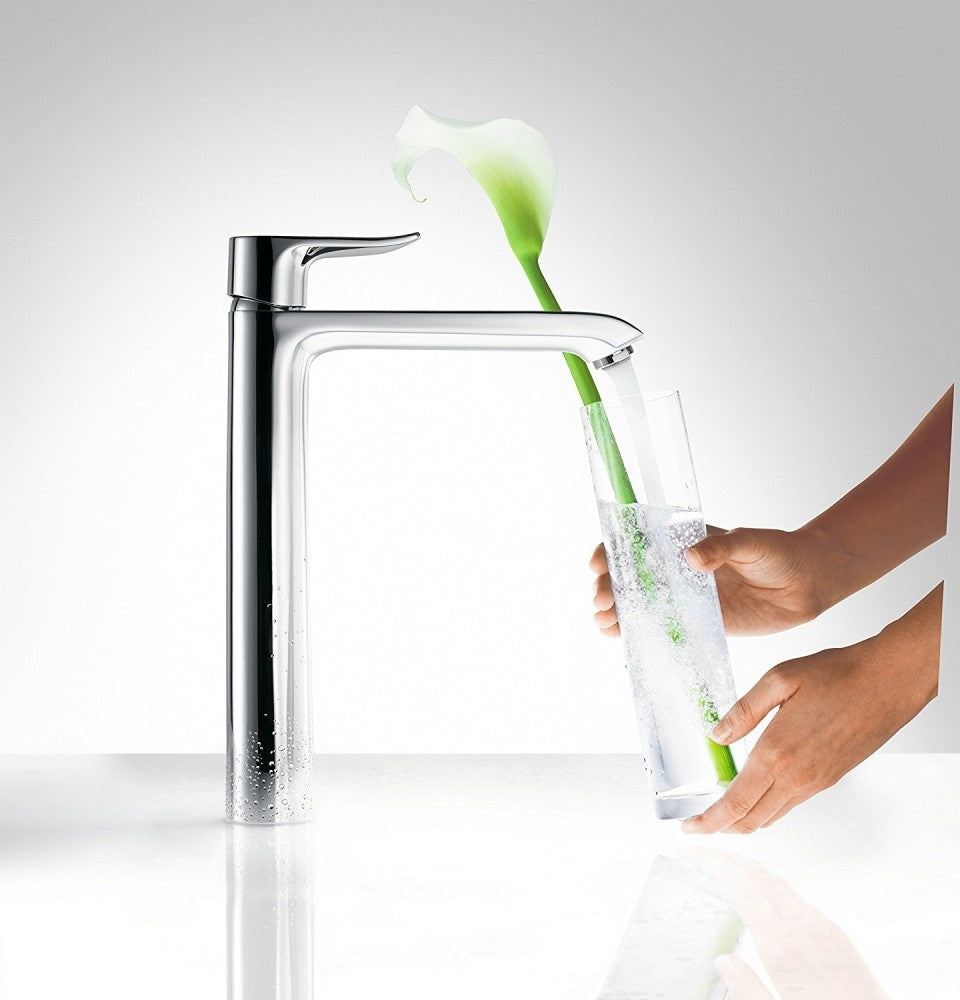 Baterie lavoar pe blat Hansgrohe Metris, H32 cm, fara ventil