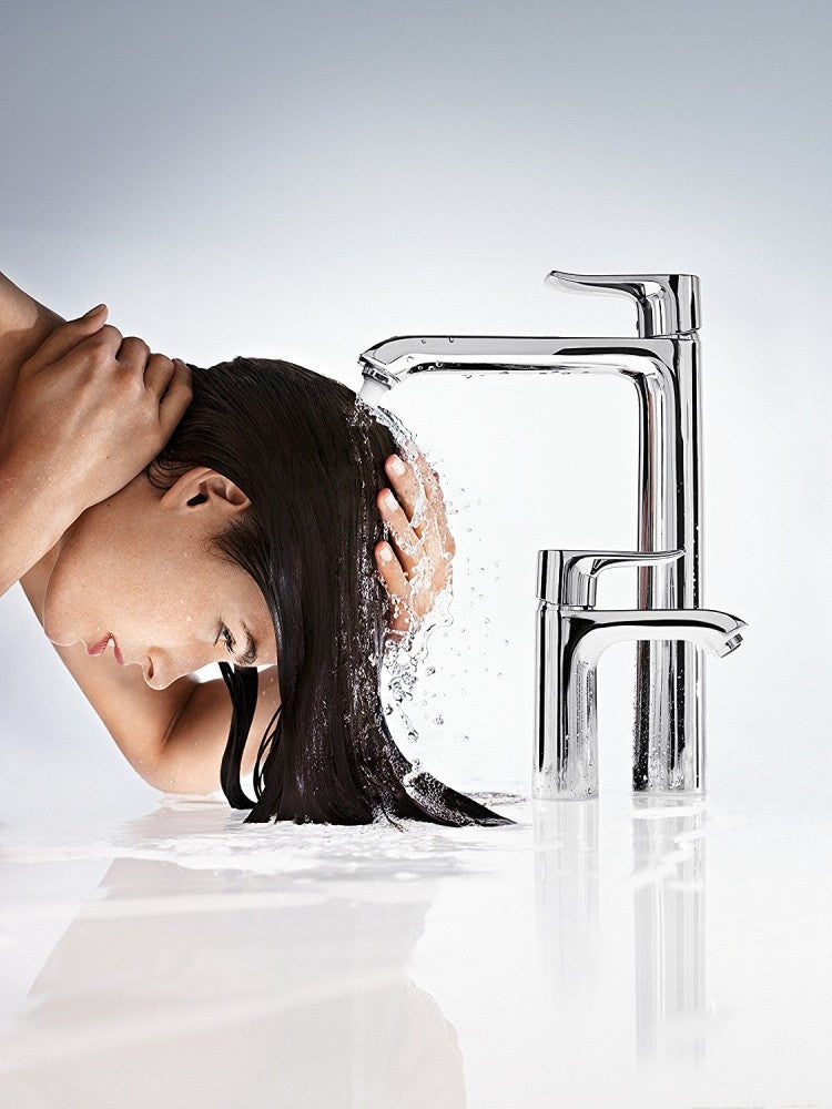 Baterie lavoar pe blat Hansgrohe Metris, H32 cm, fara ventil