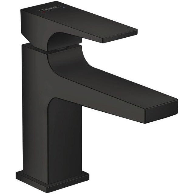 Baterie chiuveta baie neagra mat Hansgrohe Metropol 100, cu ventil click-clack