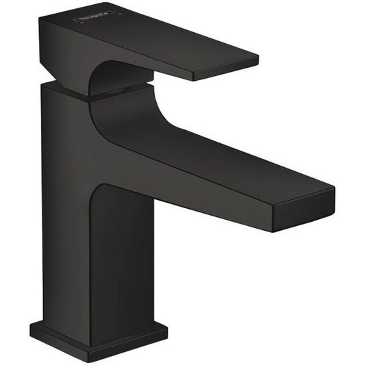 Baterie chiuveta baie neagra mat Hansgrohe Metropol 100, cu ventil click-clack