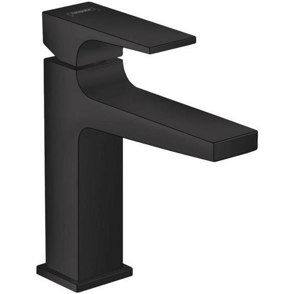 Baterie lavoar neagra mat Hansgrohe Metropol 110, cu ventil click-clack
