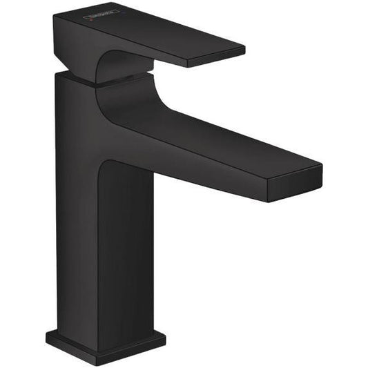 Baterie lavoar neagra mat Hansgrohe Metropol 110, cu ventil click-clack