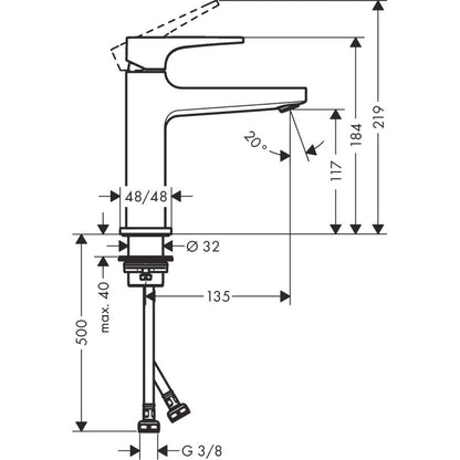 Baterie lavoar bronz mat periat Hansgrohe Metropol 110