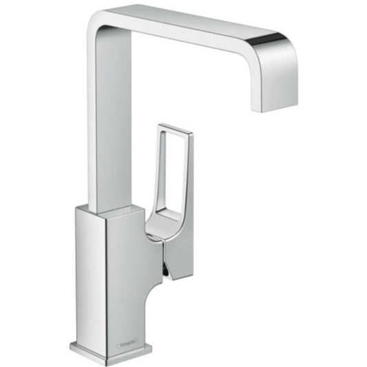 Baterie lavoar pe blat Hansgrohe Metropol 230, cu ventil click-clack si maner decupat