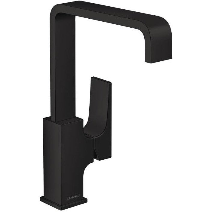 Baterie lavoar neagra mat Hansgrohe Metropol 230, cu ventil click-clack