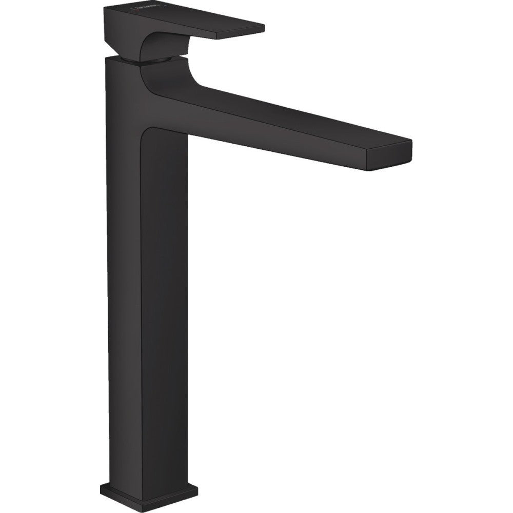Baterie lavoar pe blat neagra mat Hansgrohe Metropol 260, cu ventil click-clack