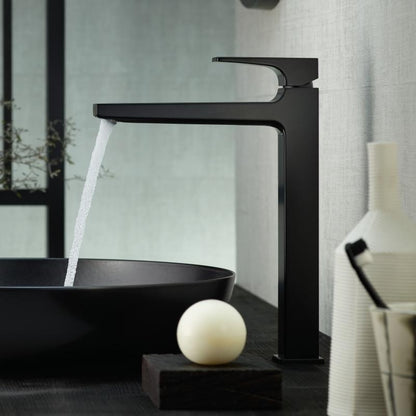 Baterie lavoar pe blat neagra mat Hansgrohe Metropol 260, cu ventil click-clack