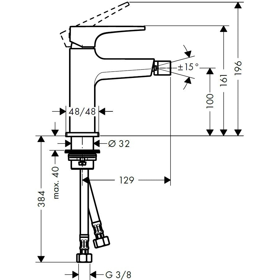 Hansgrohe Metropol Baterie bideu monocomanda, antracit satinat