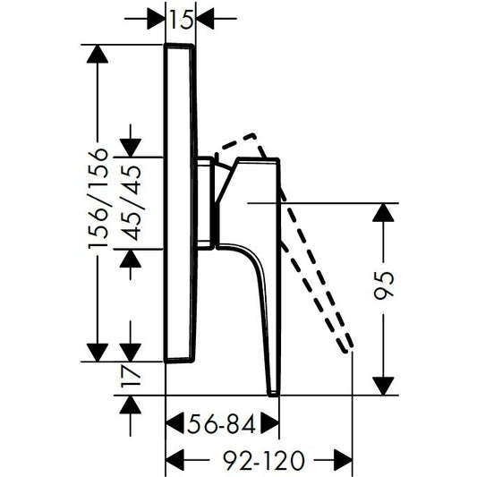 Hansgrohe Metropol Baterie dus monocomanda incastrata, auriu lucios