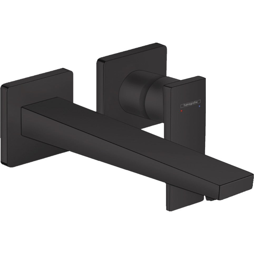 Baterie lavoar incastrata neagra mat Hansgrohe Metropol, pipa 23 cm