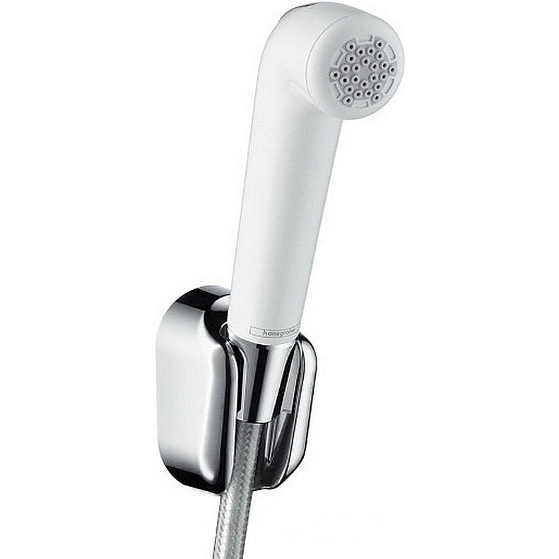 Para dus Hansgrohe , pentru bideu cu suport si furtun 160 cm, alb/crom