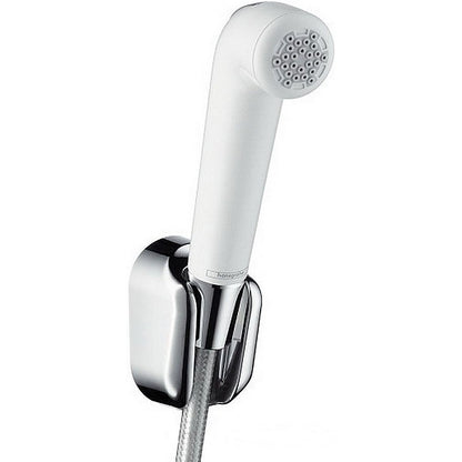 Para dus Hansgrohe , pentru bideu cu suport si furtun 160 cm, alb/crom