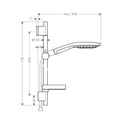 Hansgrohe Raindance Select 150/Unica`S Puro Set dus cu bara 65 cm, crom