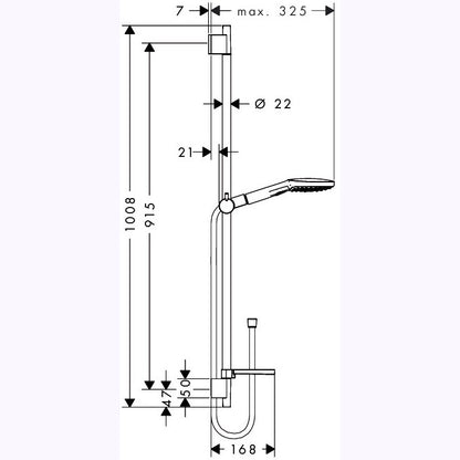 Hansgrohe Raindance Select E 120/Unica`S Puro Set dus cu bara 90 cm, alb/crom